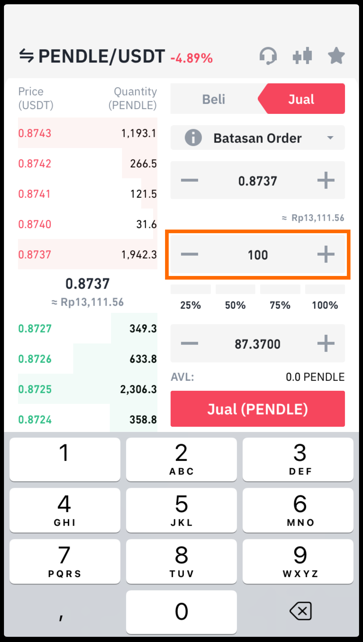 halaman pendle usdt aplikasi tokocrypto-isi nominal.png