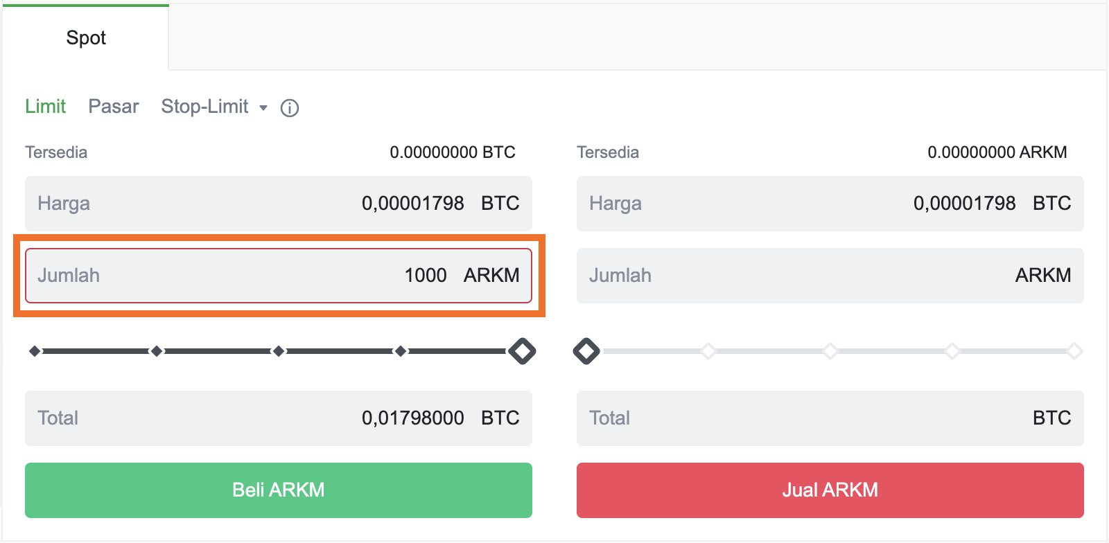 input jumlah ARKM yang mau dibeli di website tokocrypto.png