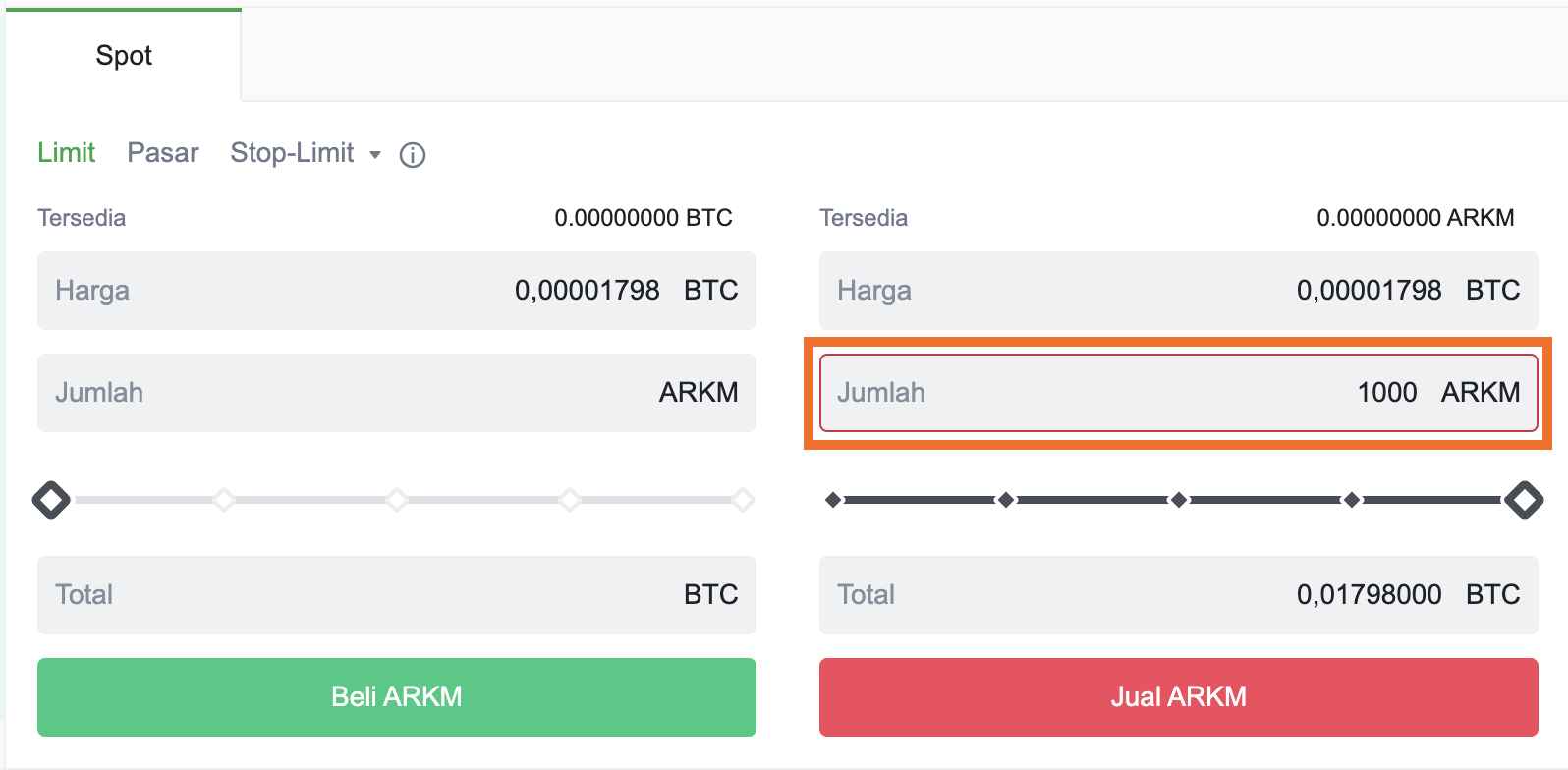 input jumlah arkm yang mau dijual di website tokocrypto.png