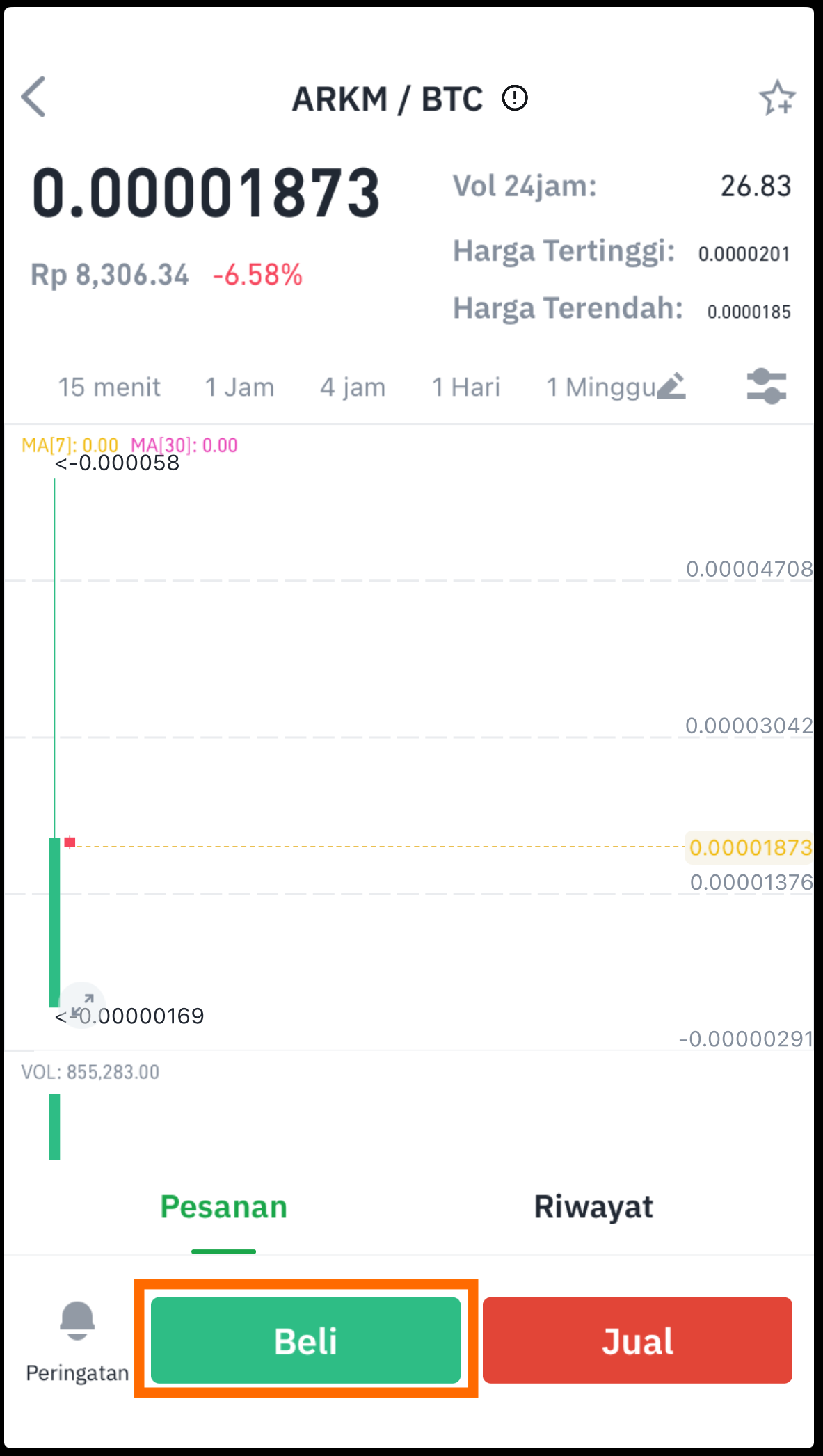klik tombol beli arkm di aplikasi tokocrypto.png