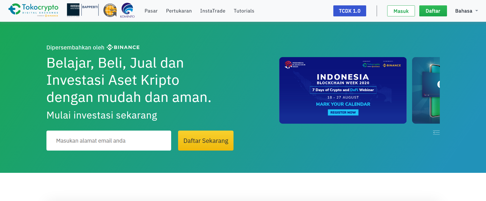 Berikut cara mendaftar akun baru di Tokocrypto – Tokocrypto