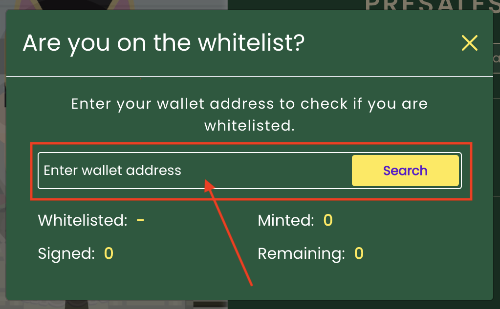 Enter your wallet address