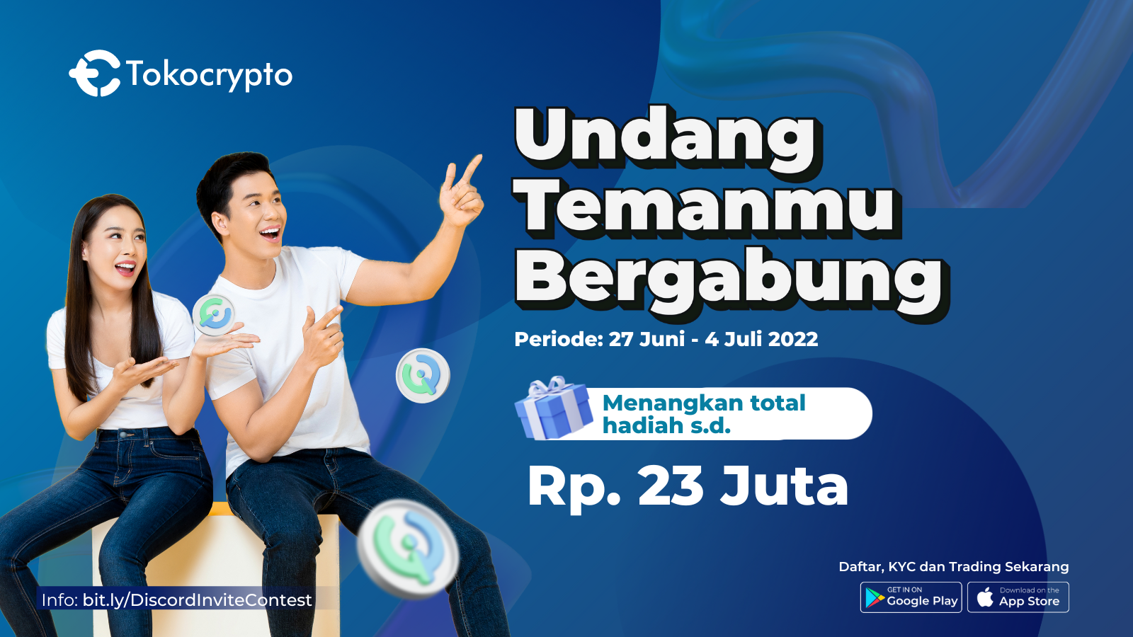 Ajak Temanmu Dan Menangkan Total Hadiah Senilai Rp 23 Juta Tokocrypto 5908